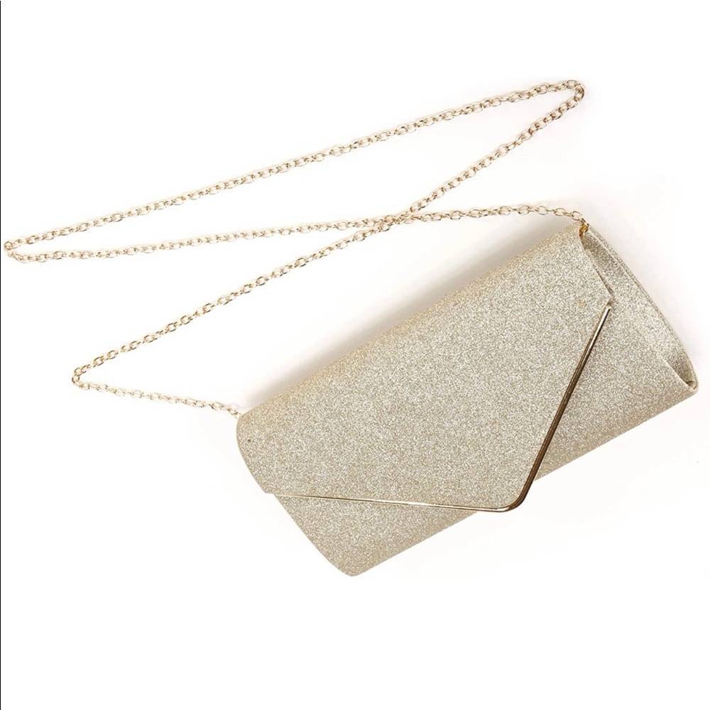 WHITE glitter cross body bag